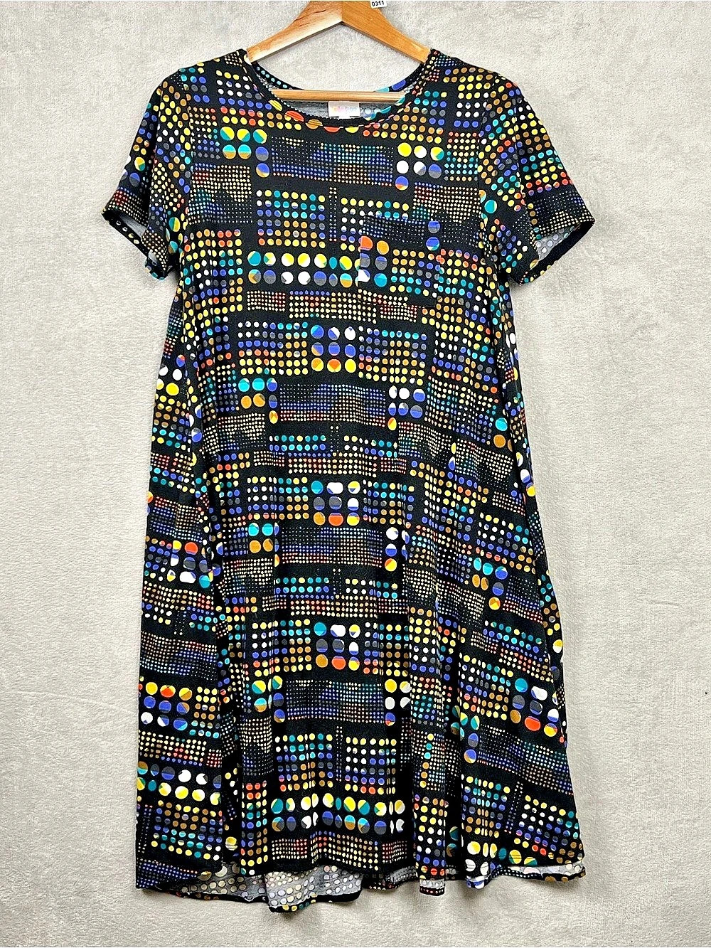 LuluRoe Colorful Geometric Mini Dress Size Medium Like New